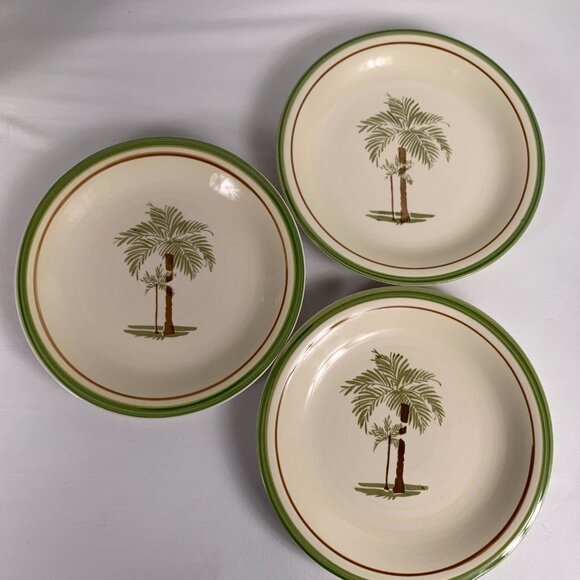 Mainstays Palm Villa Salad Plates Lot of 3 Palm Trees - Picture 12 of 12